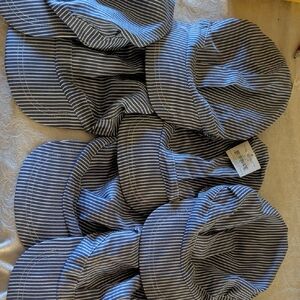 Striped Blue and White Caps